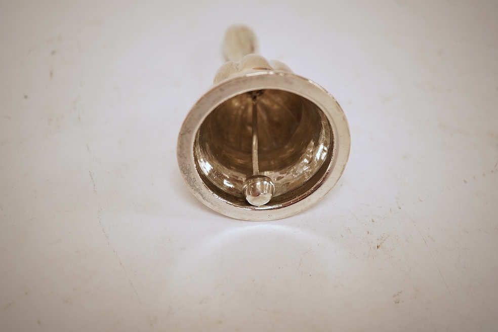 A 19th century Austro-Hungarian small white metal table bell, date 1856? 96mm, 77 grams.
